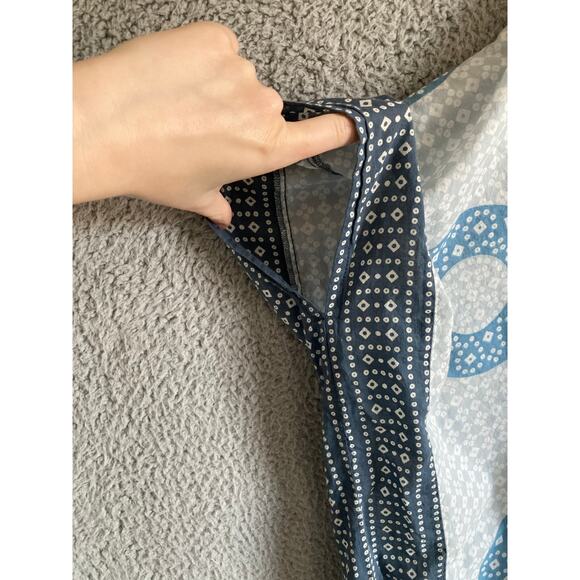 Emerson Fry Maxi Dress Caftan One Size Geometric Oversized Blue Boho Hippie - Picture 6 of 16